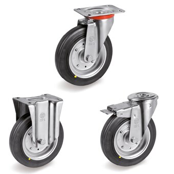 Conductive rubber castors